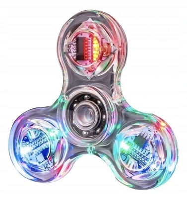 Przezroczysty świecący LED fidget spinner