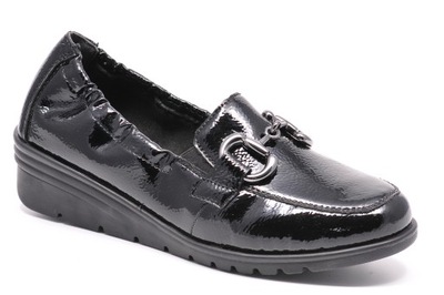 Półbuty RIEKER L5352-00 Czarne Lakier Rozmiar 40