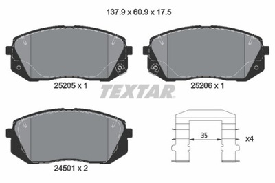 ZAPATAS DE FRENADO HYUNDAI PARTE DELANTERA I40/IX35/TUCSON 1,6-2,0 GDI 10-/OPTIMA/SOUL/  