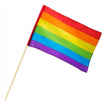 KOLOROWA FLAGA NA PATYKU RAINBOW TĘCZA ŚW. PATRYK 30x45cm