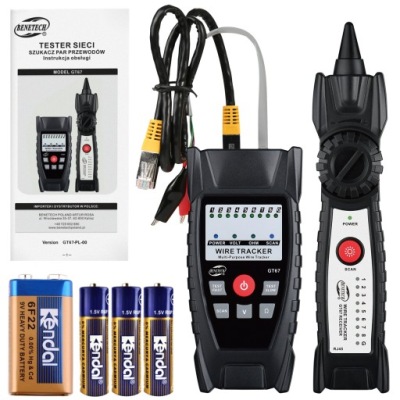 TESTER KABLI SZUKACZ PAR PRZEWODÓW WYKRYWACZ KABLI SIECIOWYCH RJ45 RJ11 LED