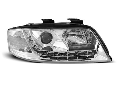 ŽIBINTAI REFLEKTORIAI AUDI A6 C5 97-01 DAYLIGHT CHROME 