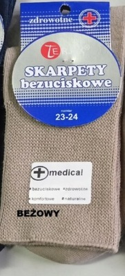 Skarpetki Bezuciskowe Medical r 36-38 Terjax Beż