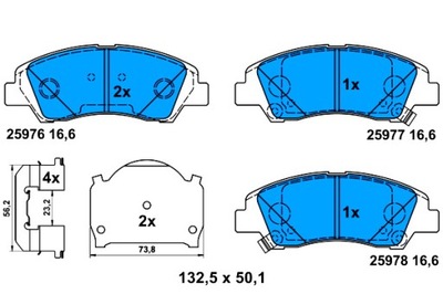 ATE КОЛОДКИ ГАЛЬМІВНІ ПЕРЕД HYUNDAI I10 I I10 II 1.0 1.0LPG 1.2 08.13-