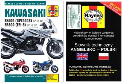 KAWASAKI EX500 GPZ500 S ER500 ER-5 (1987-2008 MANUAL REPARACIÓN +GRATIS 24H  