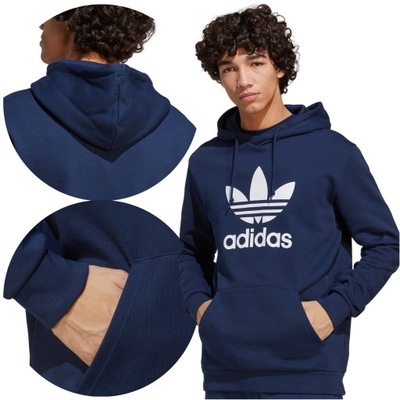 BLUZA MĘSKA ADIDAS Z KAPTUREM SPORTOWA BAWEŁNA R XL