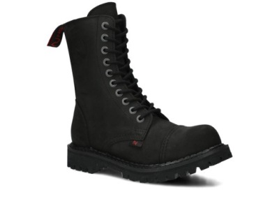 GLANY MĘSKIE SKÓRZANE - CZARNE - NAGABA 10H - STEEL NOSE - POLSKIE - 48