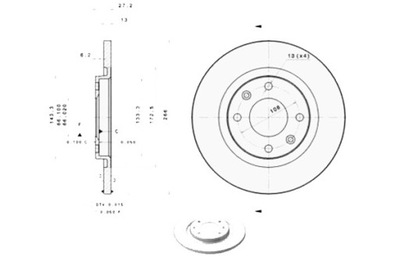 Brembo 08.7238.11 диск тормозная фото №1