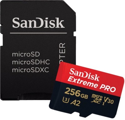 KARTA SANDISK MICROSDXC 256GB EXTREME PRO 200/140 MB/s DO KAMER GOPRO