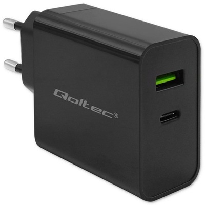 Ładowarka sieciowa Qoltec Super Quick PD | 1xUSB-C | 1xUSB | 45W | 5-20V |