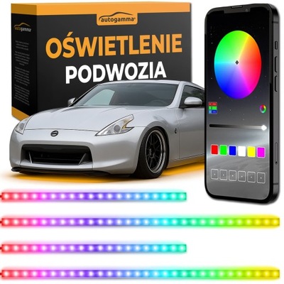 Oświetlenie podwozia Auta LED RGB Tuning Zestaw Android iOS Bluetooth