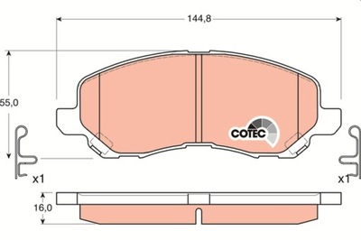 КОЛОДКИ ГАЛЬМІВНІ MITSUBISHI ПЕРЕД GALANT 00-/LANCER 08-/ASX 10-/4008 12- GD