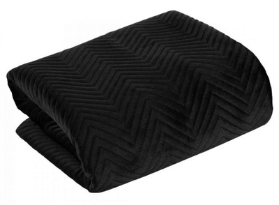 Narzuta pikowana na łóżko Velvet Sofia czarna 220x240cm