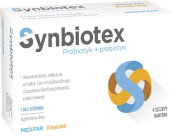 SYNBIOTEX Probiotyk Prebiotyk SZCZEPY BAKTERII