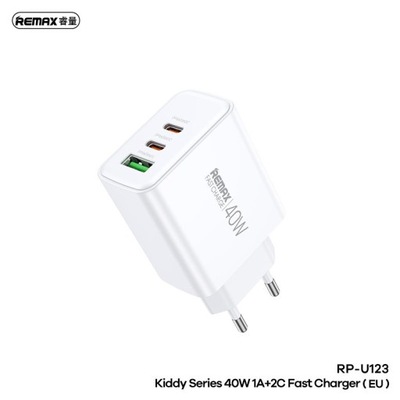 Ładowarka sieciowa fast charge Remax 40W USB + 2xUSB C