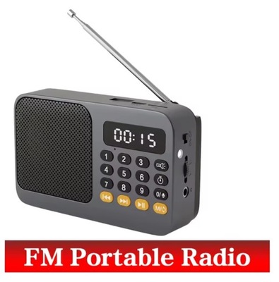 Mini Radio Cyfrowe FM/MP3/BT z Akumulatorem 18650 USB-C GRAFIT