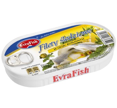 Evrafish filety śledziowe w oleju 170 g