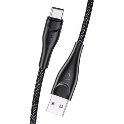 USAMS Kabel pleciony U41 USB-C 2m 2A czarny/black SJ395USB01 Fast Charge