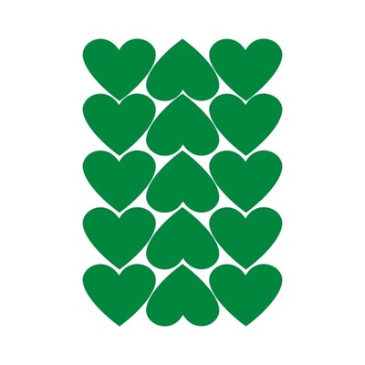 Naklejki serca 8,3cm 15szt. Dekoracje zielone i 60 innych kolorów