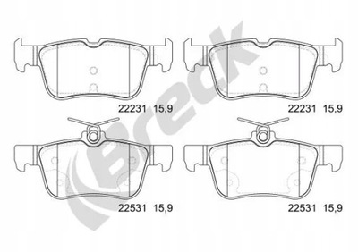 KLOCEK DE FRENADO KPL. PARTE TRASERA FORD FOCUS IV, KUGA II  