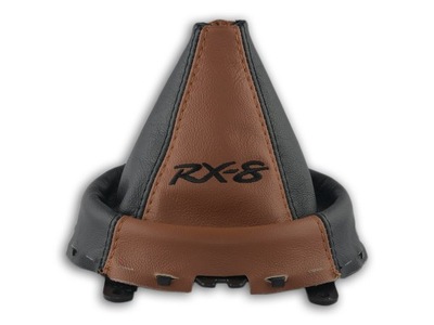 Mazda rx-8 2003-2012 чохол перемикання передач czarna/brązowa шкіра вишивка фото №1