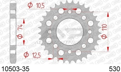 ЗУБЧАТКА NAPĘDZANA ЗАД MOTO СТАЛЬНОЙ OCYNKOWANA СЕРЕБРЯНАЯ 10503-35