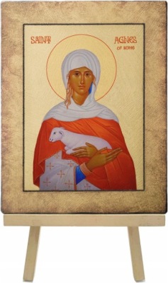 MAJK IKONA RELIGIJNA ŚWIĘTA AGNIESZKA PATRON 9 x 12 cm Mini