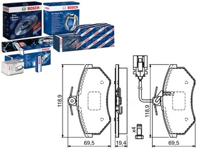 BOSCH КОМПЛЕКТ КОЛОДОК ТОРМОЗНЫХ BOS, 0 986 460 9