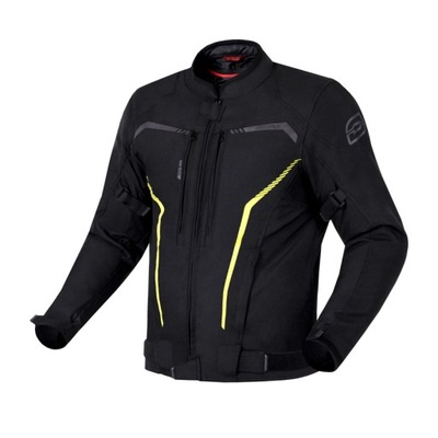 TEKSTYLNA CHAQUETA MOTOCICLETA OZONE DELTA IV BLACK/FLUO AMARRILLO 9XL  