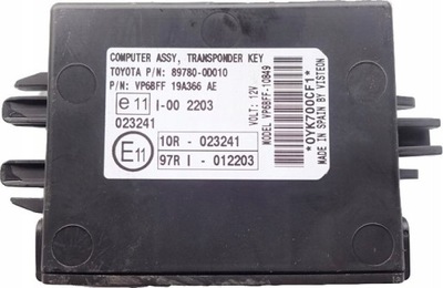 MÓDULO ASSY TRANSPONDER TOYOTA YARIS II 89780-0D010  