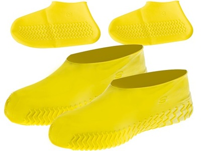 Ochraniacze na buty wodoodporne S żółte r. 26-34