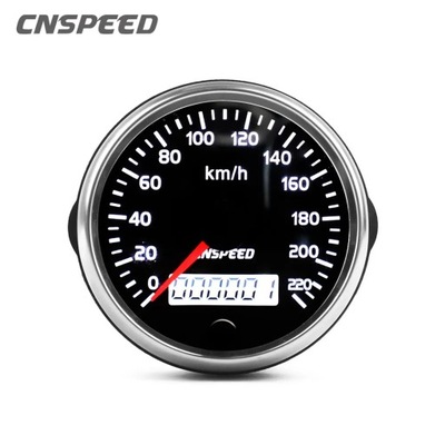 Universal 85mm Speedometer 220km/h Speed Gauge Meter 12V 24V With Wh~82000