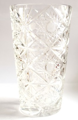 Masywny wysoki szklany wazon