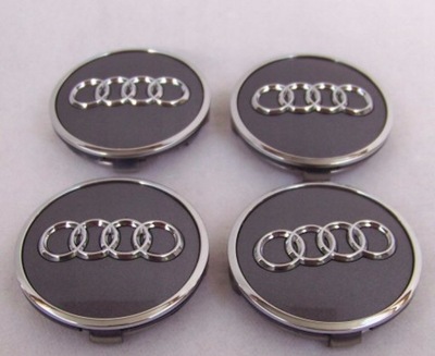 AUDI 61MM NEW 4 PIECES 4M0601170 SILVER BLACK  