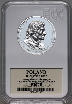 III RP, 10 złotych 2017, Tadeusz Kościuszko