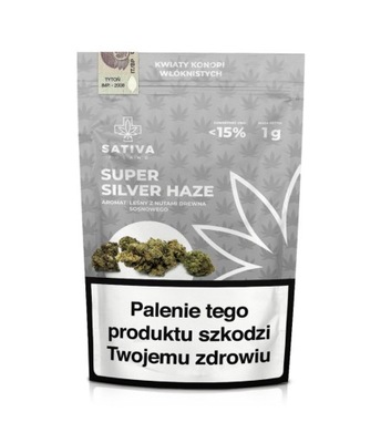 CBD Kwiaty Konopi "SUPER SILVER HAZE" 1 g