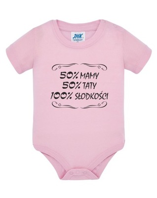 BODY DZIECKO NADRUK MAMA TATA SŁODKI 6M 68