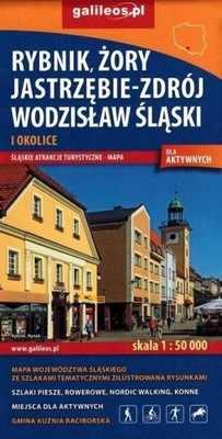 MAPA - RYBNIK,ŻORY,JASTRZĘBIE-ZDRÓJ, WODZISŁAW...