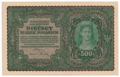 Polska, 500 marek 1919, II Serja L, st. 2/2+