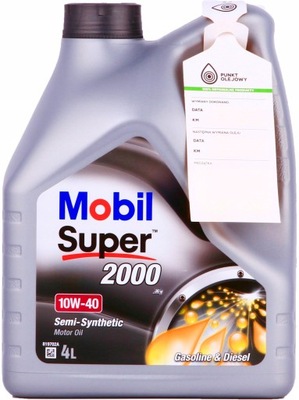 ACEITE MOBIL 10W40 4L 2000X1 / 229.1 / 501.01 505.00 10W40 2000X1 4L MOBIL  