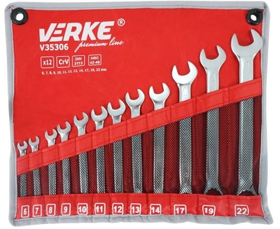 Zestaw kluczy płasko oczkowych 6-22mm Verke