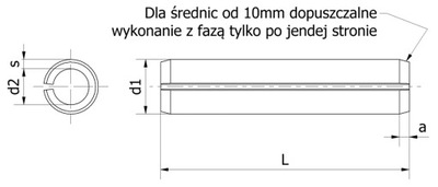 Kołek spr. rozcięty 6x26 A2 ISO 8752 -100szt.