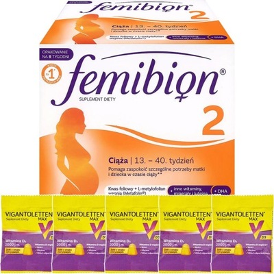 Femibion 2 tehotenstvo vitamín 13-40 týždeň 56 + 56x + vigantoletten D3