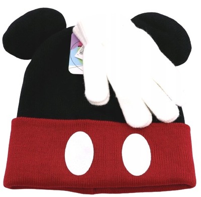 Zestaw dziecięcy Czapka zimowa i rękawiczki Disney Myszka Mickey 50-57cm