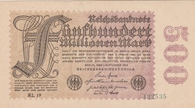 Niemcy 500 milionow marek 1923 stan 1