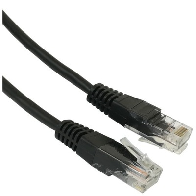 Przyłącze patchcord RJ45 UTP CAT.5e czarny 1m