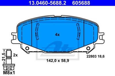 ATE 13.0460-5688.2 КОЛОДКИ ГАЛЬМІВНІ ПЕРЕД ESPACE MEGANE SCENIC TALISMAN