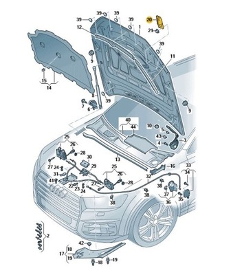 Засов капот крышки передней левый audi q8 sq8 rsq8 оригинал aso фото №1