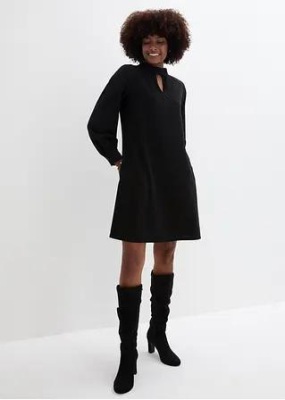 CZARNA SUKIENKA ZE STÓJKĄ BONPRIX 48/50