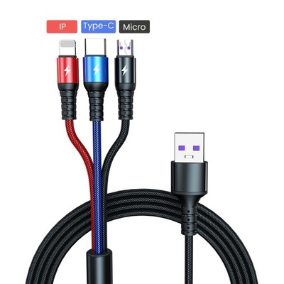 5A 3w1 szybkie ładowanie USB typ C kabel dla iPho